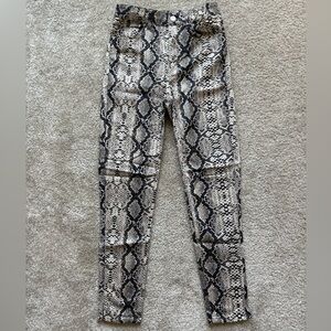 Zara High Waisted Snake Print Pants - Size: US 4